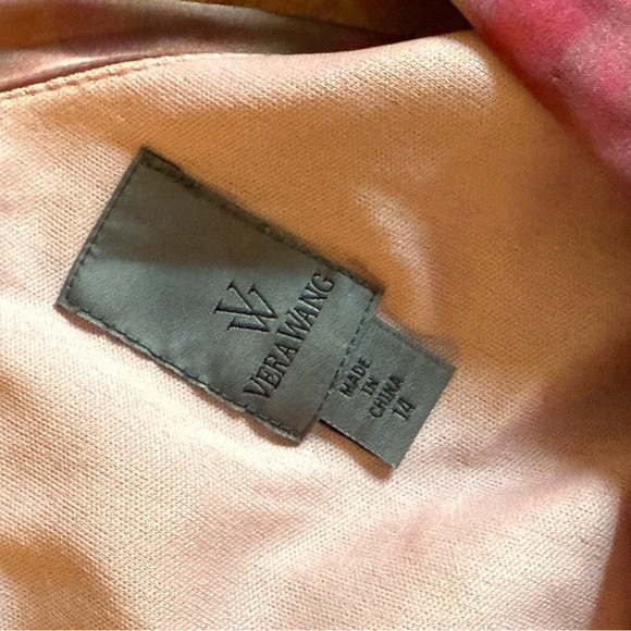 Vera Wang Red Pinks Multicolor Dress V Neck Unequal Sleeve Size 14 Wedding MOB - Picture 6 of 6